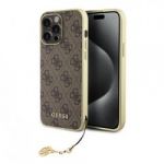 Guess iPhone 15 Pro Max Case Charms 4G + Pingente Marrom