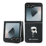 Guess Capa Original Samsung Galaxy Z Flip 6 Karl Lagerfeld Hardcase Saffiano Monogram Ikonik Pin Preta