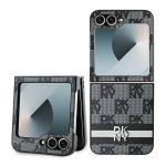Guess Capa Original Samsung Galaxy Z Flip 6 Dkny Padrão Xadrez Listras Impressas Preta