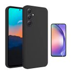 Kit Película Hidrogel Frente + Capa Silicone Líquido para Samsung Galaxy A56 5G Black