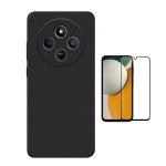 Kit Vidro Temperado + Capa Silicone Líquido para Xiaomi Redmi 14C 5G Black