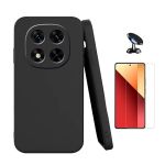 G4M Kit Vidro Temperado Cleargorilasglass + Capa Proteção Silicone + Suporte de Carro Gift4Me Para Xiaomi Redmi Note 14 Pro Black 4894699011340