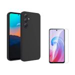 G4M Kit Vidro Temperado Cleargorilasglass + Capa Proteção Silicone GIFT4ME Para Samsung Galaxy A56 5G Black 4894697000490