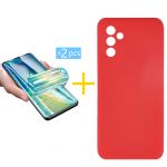 Accetel Pack 2x Película de Hidrogel + Capa Accetel Samsung Galaxy A05s 5G Silicone Líquido Red - 8434010680358