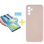Accetel Pack 2x Película de Hidrogel + Capa Accetel Samsung Galaxy A05s 5G Silicone Líquido Rosa-creme - 8434010680334