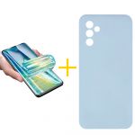 Accetel Pack 1x Película de Hidrogel + Capa Accetel Samsung Galaxy A05s 5G Silicone Líquido Blue Claro - 8434010679901