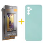 Accetel Pack 2x Película de Vidro Temperado Full + Capa Accetel Samsung Galaxy A05s 5G Silicone Líquido Verde-água - 8434010679437