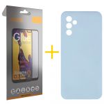 Accetel Pack 1x Película de Vidro Temperado Full + Capa Accetel Samsung Galaxy A05s 5G Silicone Líquido Blue Claro - 8434010679123