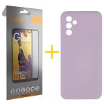 Accetel Pack 1x Película de Vidro Temperado Full + Capa Accetel Samsung Galaxy A05s 5G Silicone Líquido Purple - 8434010679086