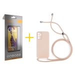 Accetel Pack 1x Película de Vidro Temperado Full + Capa Accetel Samsung Galaxy A05s 5G Gel Rope Pink Pastel - 8434010679024