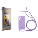 Accetel Pack 1x Película de Vidro Temperado Full + Capa Accetel Samsung Galaxy A05s 5G Gel Rope Violet - 8434010679000