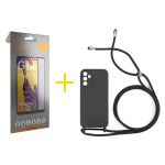 Accetel Pack 1x Película de Vidro Temperado Full + Capa Accetel Samsung Galaxy A05s 5G Gel Rope Black - 8434010678997