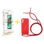 Accetel Pack 2x Película de Vidro Temperado 2.5D + Capa Accetel Samsung Galaxy A05s 5G Gel Rope Red - 8434010678690