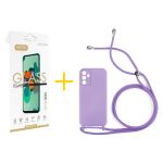 Accetel Pack 1x Película de Vidro Temperado 2.5D + Capa Accetel Samsung Galaxy A05s 5G Gel Rope Violet - 8434010678324