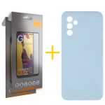 Skyhe Pack 2x Película de Vidro Temperado Full + Capa Skyhe Samsung Galaxy A05s 5G Silicone Líquido Blue Claro - 8434010679291