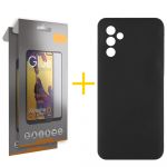 Skyhe Pack 2x Película de Vidro Temperado Full + Capa Skyhe Samsung Galaxy A05s 5G Silicone Líquido Black - 8434010679246