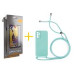 Skyhe Pack 2x Película de Vidro Temperado Full + Capa Skyhe Samsung Galaxy A05s 5G Gel Rope Green Água - 8434010679185