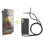Skyhe Pack 2x Película de Vidro Temperado Full + Capa Skyhe Samsung Galaxy A05s 5G Gel Rope Black - 8434010679161