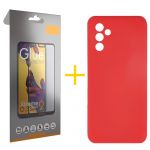 Skyhe Pack 1x Película de Vidro Temperado Full + Capa Skyhe Samsung Galaxy A05s 5G Silicone Líquido Red - 8434010678966