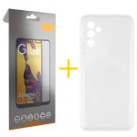 Skyhe Pack 1x Película de Vidro Temperado Full + Capa Skyhe Samsung Galaxy A05s 5G Silicone Líquido Clear - 8434010678935