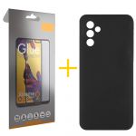 Skyhe Pack 1x Película de Vidro Temperado Full + Capa Skyhe Samsung Galaxy A05s 5G Silicone Líquido Black - 8434010678904