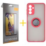 Skyhe Pack 1x Película de Vidro Temperado Full + Capa Skyhe Samsung Galaxy A05s 5G Gel Bumper Ring Red - 8434010678898