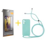Skyhe Pack 1x Película de Vidro Temperado Full + Capa Skyhe Samsung Galaxy A05s 5G Gel Rope Green Água - 8434010678843