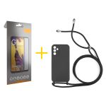 Skyhe Pack 1x Película de Vidro Temperado Full + Capa Skyhe Samsung Galaxy A05s 5G Gel Rope Black - 8434010678829