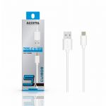 Accetel Cabo Type-C CU-1608 para Xiaomi Redmi Note 13 Pro Plus Rápida Velocidade de Carregamento. 1m. 5A. 24W White 8434010500496