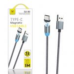 Mimacro Cabo usb Type-c Sjx 183 para Samsung Galaxy A05s Magnético | Rotação 360º | 1M 2A Cinzento - 8434010464699
