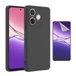 Kit Película Protectora de Hydrogel Frente + Capa Proteção Silicone para Oppo A5 Pro 5G Black