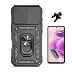 Phonecare Kit Película Hidrogel Frente + Capa Magnetic Slide Window + Suporte Magnético Reforçado Para Xiaomi Redmi Note 13 4G Black