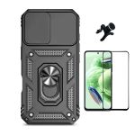 G4M Kit Película de Vidro Temperado Gorilasglass + Capa de Proteção Militar Magnética Janela + Suporte Magnético Com Pernas GIFT4ME Para Xiaomi Redmi Note 13 4G Black 6425731869865