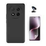 Phonecare Kit Película Hidrogel Frente + Capa Silicone Líquido + Suporte Magnético Para Honor Magic7 Lite Black