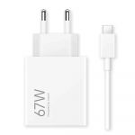 Carregador para Xiaomi Hypercharge Combo USB 67W + Cabo USB para USB-C 1m Branco