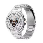 Bracelete de Aço + Ferramenta para Samsung Galaxy Watch8 Classic 46mm Bluetooth + 4G Cinza