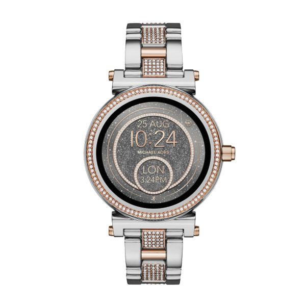 michael kors sofie pave silver tone smartwatch