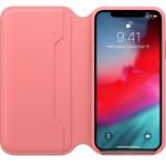 Apple Capa Flip Leather para iPhone Xs Peony Pink - MRX12ZM/A