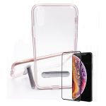 Kit Capa Spigen Crystal Hybrid + Película de Vidro Temperado Full Cover Iphone XR Pink