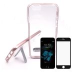 Kit Capa Spigen Crystal Hybrid + Película de Vidro Temperado Full Cover Iphone 5 / 5S / SE Pink