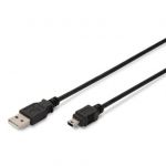 Digitus Cabo USB Tipo A-Mini USB 1.8m Conform Negro