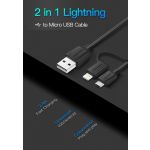 Cabo de Dados Vention Micro USB / Lightning para USB 2 em 1 (1m) - MS004003