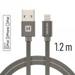 SWISSTEN Cabo Textile USB - Lightning - 1.2 m - Cinza