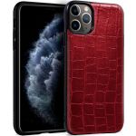 Cool Acessorios Capa Leather para iPhone 11 Pro Crocodile Red