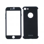 Quick Media Capa 2 eem 1 Black + Cristal Temperado para iPhone 7/8