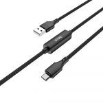 Hoco Cabo USB Macho - Micro USB Macho S13 c/ Ecrã (Preto) 1,20 mts - 6931474713148