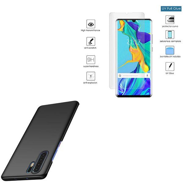 Kit Película Vidro Nano Curved Uv Capa Naked Bumper Huawei P Pro New Edition Preto KuantoKusta