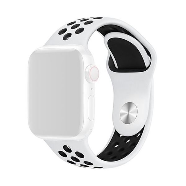 4-OK Bracelete Silicone para Apple Watch 38mm 40mm Branco Black ...