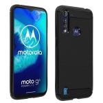 Avizar Capa Motorola Moto G8 Power Lite Proteção Soft Carbon Metal Escovado -preto