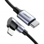 UGREEN Cabo UGREEN US305 USB-C para Lightning Angled 1.5m Trançado Preto